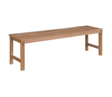 vidaXL Gartenbank mit Blattmuster-Auflage 150 cm Massivholz Teak