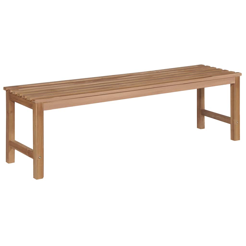 

vidaXL Tuinbank met rood geruit kussen 150 cm massief teakhout