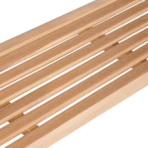 Zahradní lavice + červená károvaná poduška 150 cm masivní teak - obrázek 4