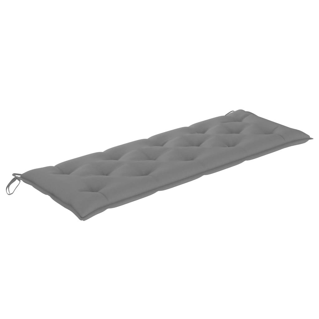 

vidaXL Tuinbank met grijs kussen 150 cm massief teakhout
