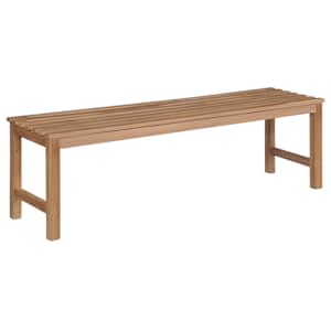 Zahradní lavice s krémově bílou poduškou 150 cm masivní teak - obrázek 6