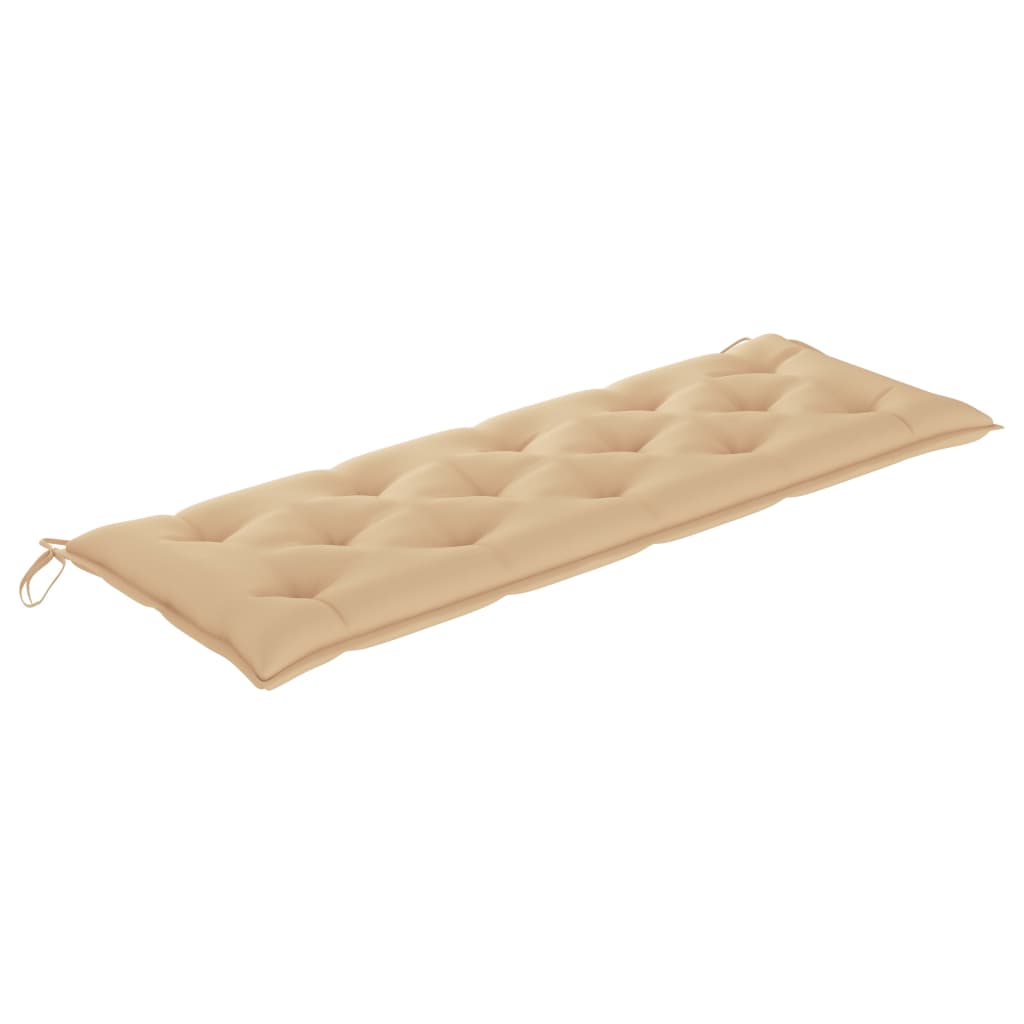 

vidaXL Tuinbank met beige kussen 150 cm massief teakhout