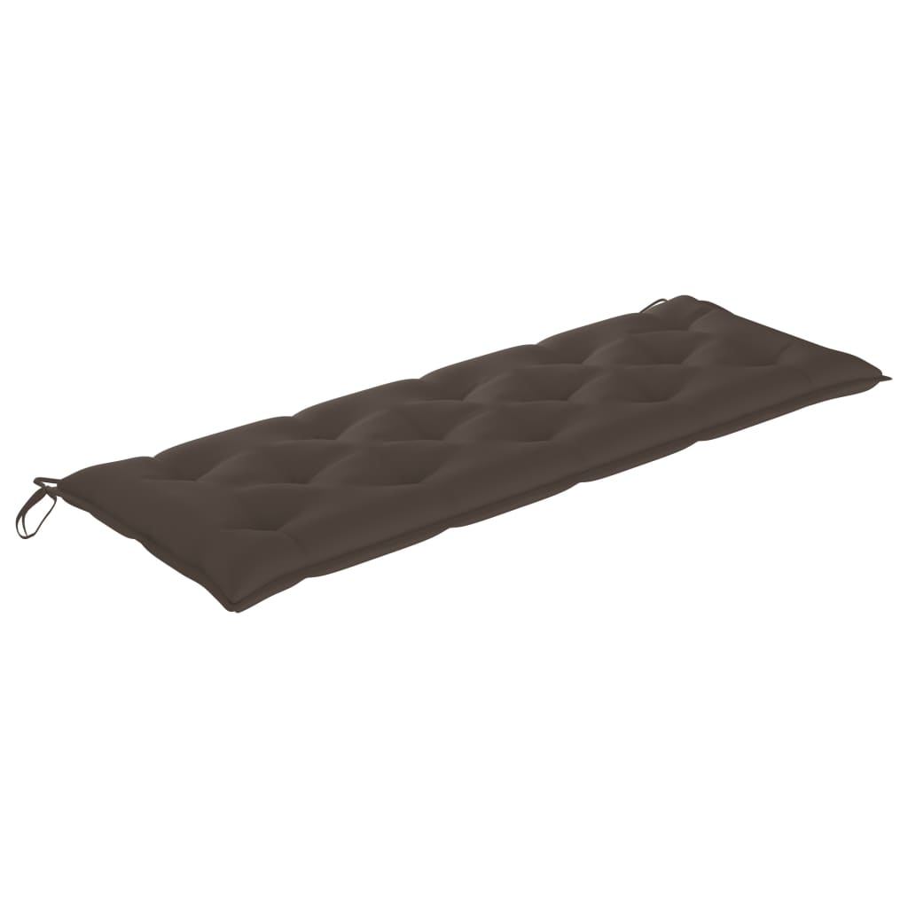 

vidaXL Tuinbank met taupe kussen 150 cm massief teakhout