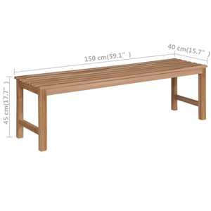 Zahradní lavice s modrou poduškou 150 cm masivní teak - obrázek 9