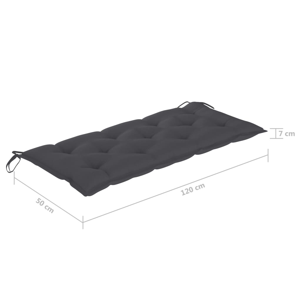 Supamas suoliukas su antracito pagalvėle, 120cm, tikmedis | Stepinfit