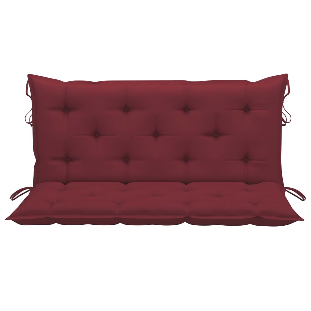 Supamas suoliukas su vyno raudona pagalvėle, 120cm, tikmedis | Stepinfit