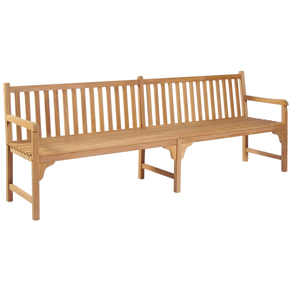 vidaXL Garden Bench with Anthracite Cushion 240 cm Solid Teak Wood