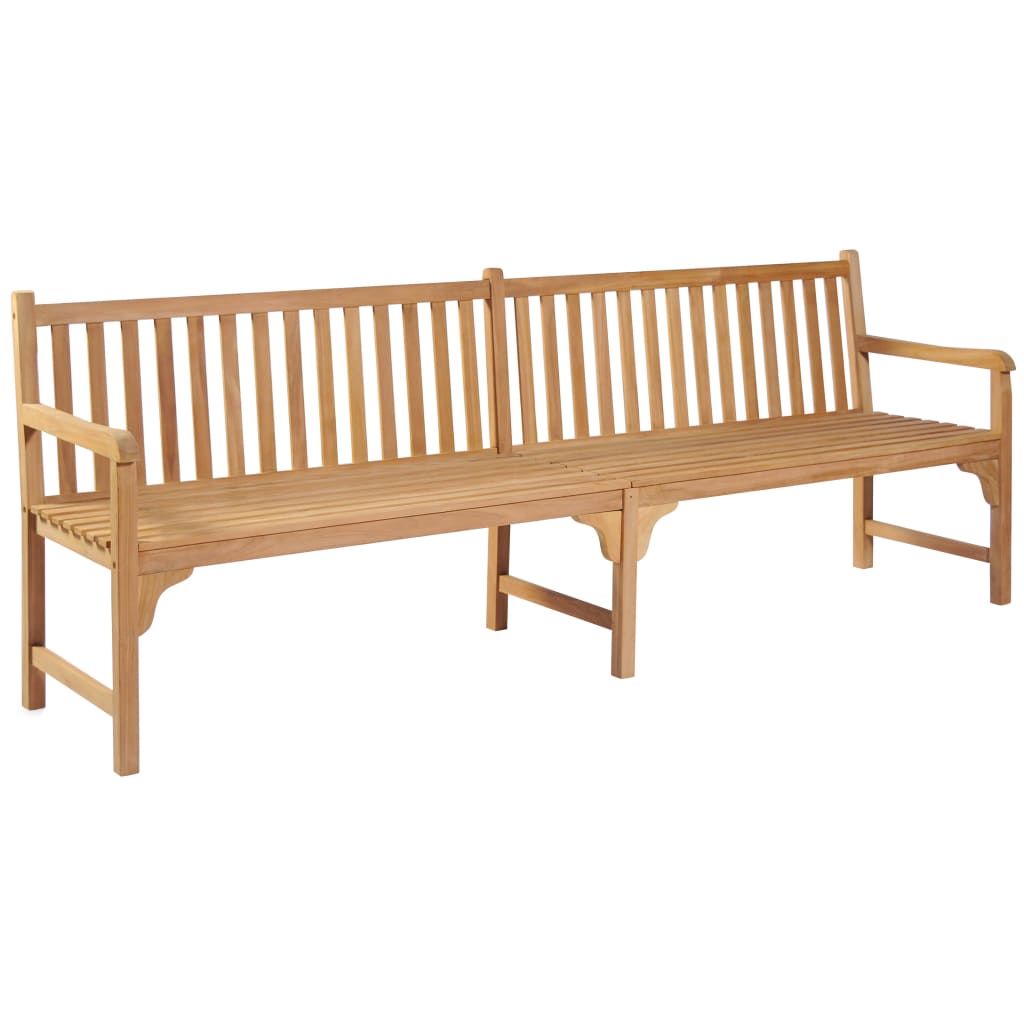 vidaXL Patio Bench with Gray Cushion 94.5" Solid Teak Wood