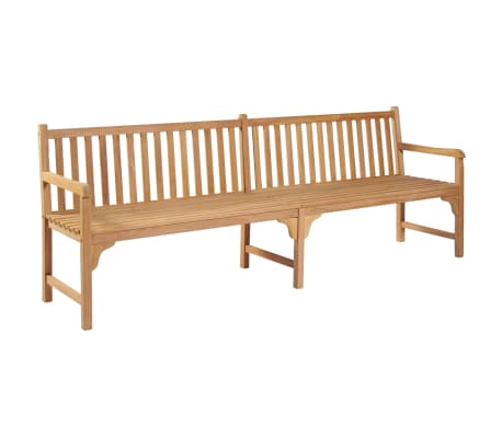 vidaXL Patio Bench with Gray Cushion 94.5" Solid Teak Wood