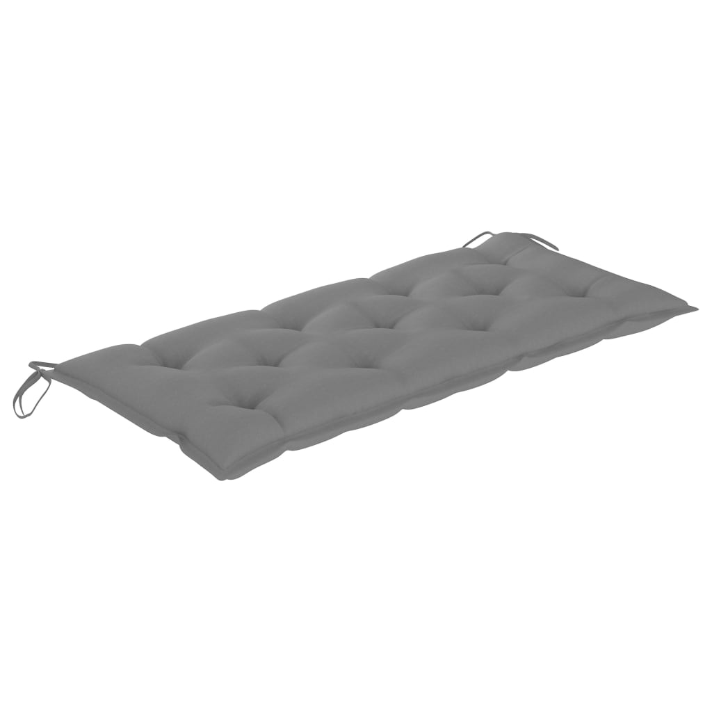 

vidaXL Tuinbank met grijs kussen 240 cm massief teakhout