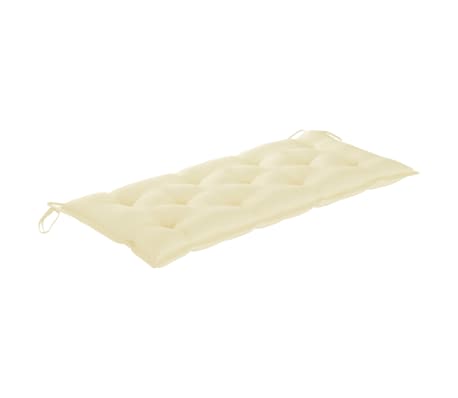 vidaXL Banc de jardin avec coussin blanc crème 240 cm Teck massif