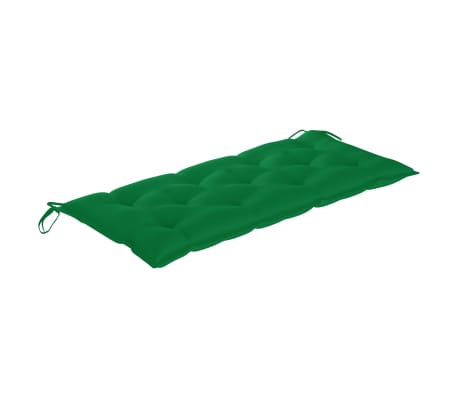 vidaXL tömör tíkfa kerti pad zöld párnával 240 cm