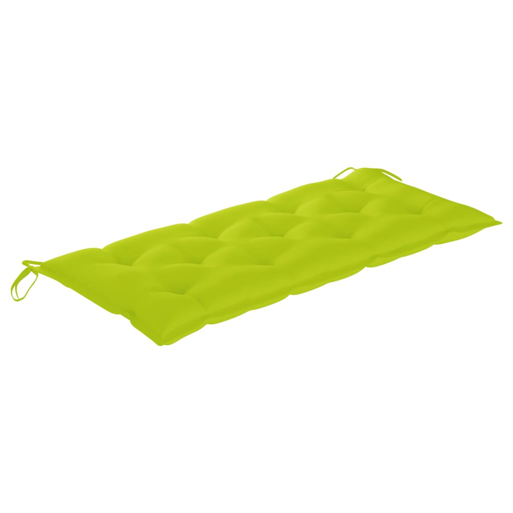 vidaXL Vrtna klupa s jarko zelenim jastukom 240 cm od masivne tikovine