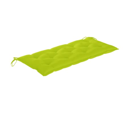 vidaXL Vrtna klupa s jarko zelenim jastukom 240 cm od masivne tikovine