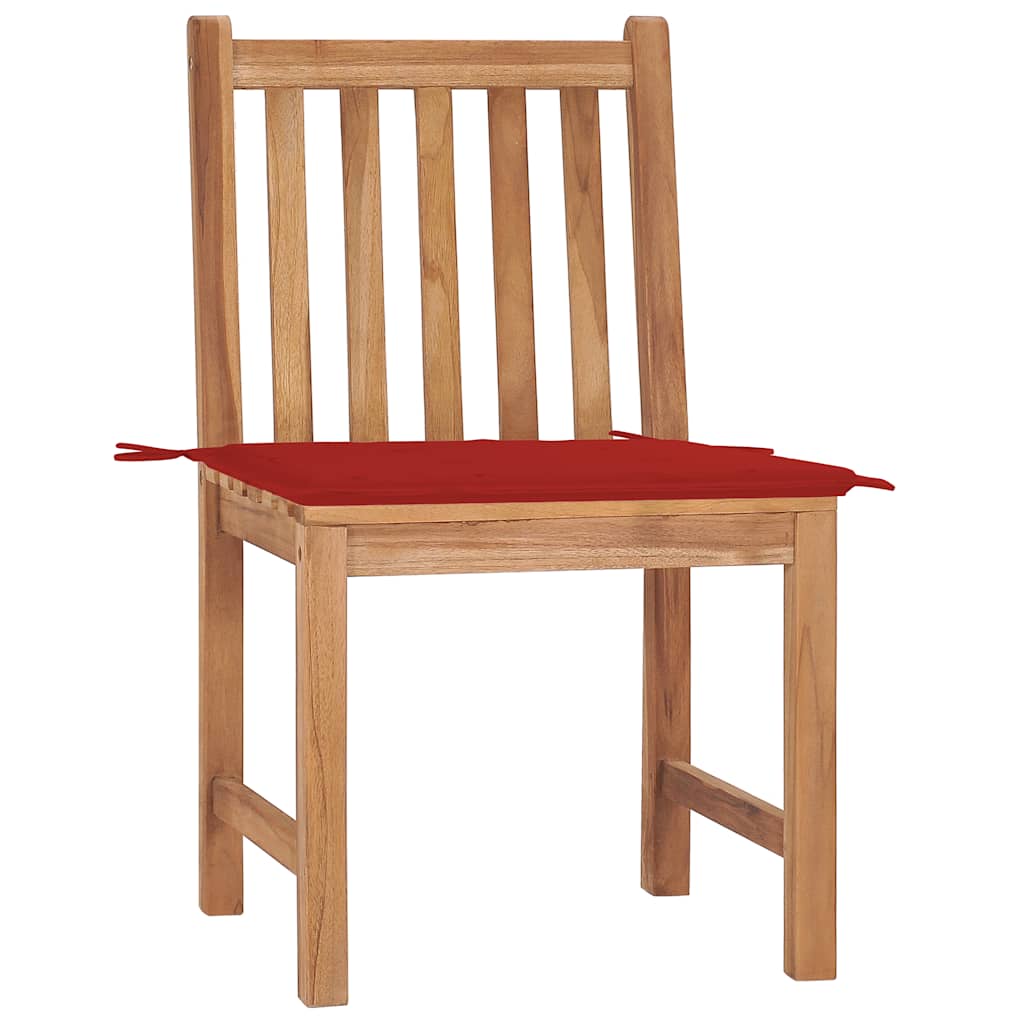vidaXL Tuinstoelen 2 st met kussens massief teakhout afbeelding
