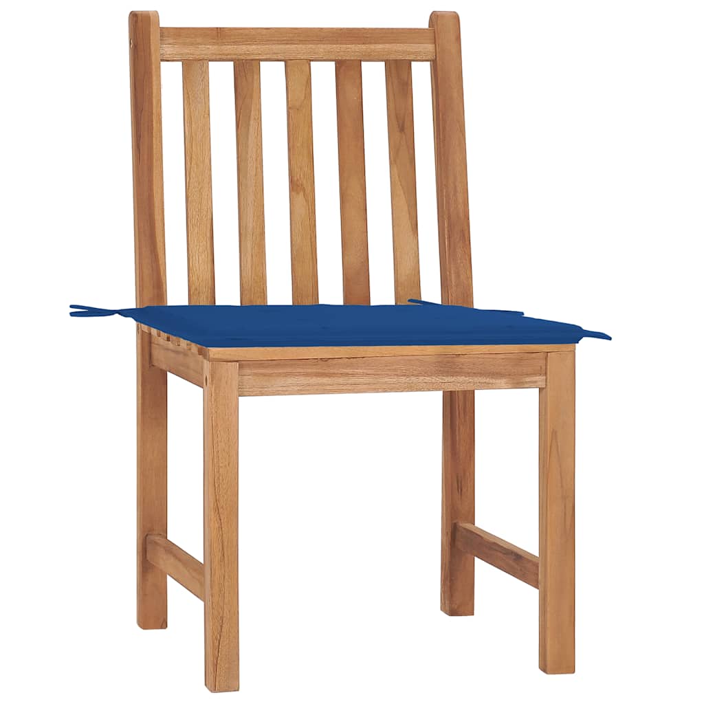 

vidaXL Tuinstoelen 2 st met kussens massief teakhout