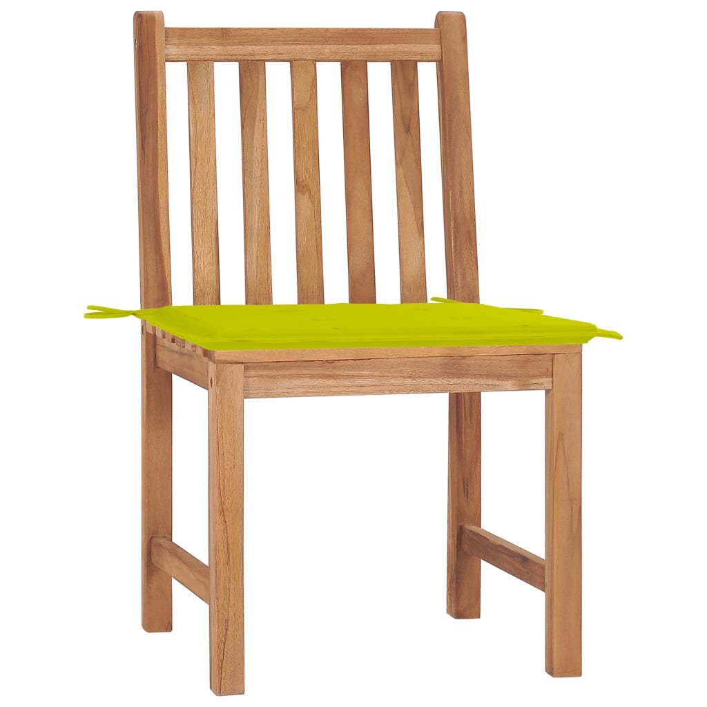 vidaXL Chaises de jardin 2 pcs avec coussins Bois de teck massif