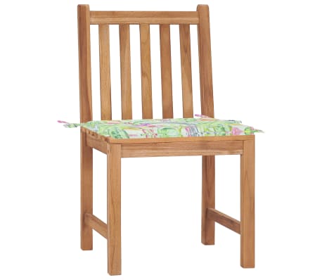 vidaXL Krzesła ogrodowe z poduszkami, 2 szt., lite drewno tekowe