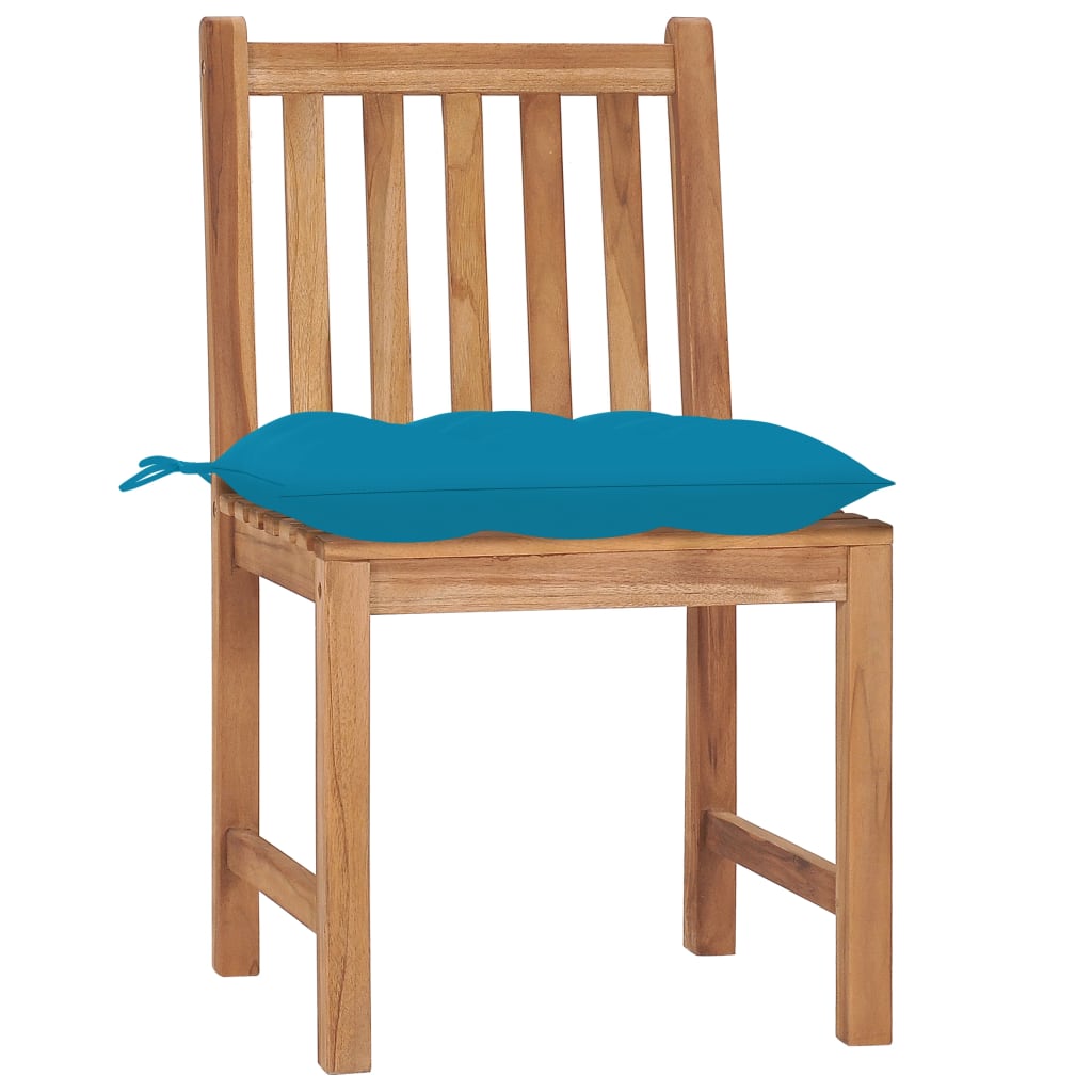 vidaXL Tuinstoelen 2 st met kussens massief teakhout afbeelding