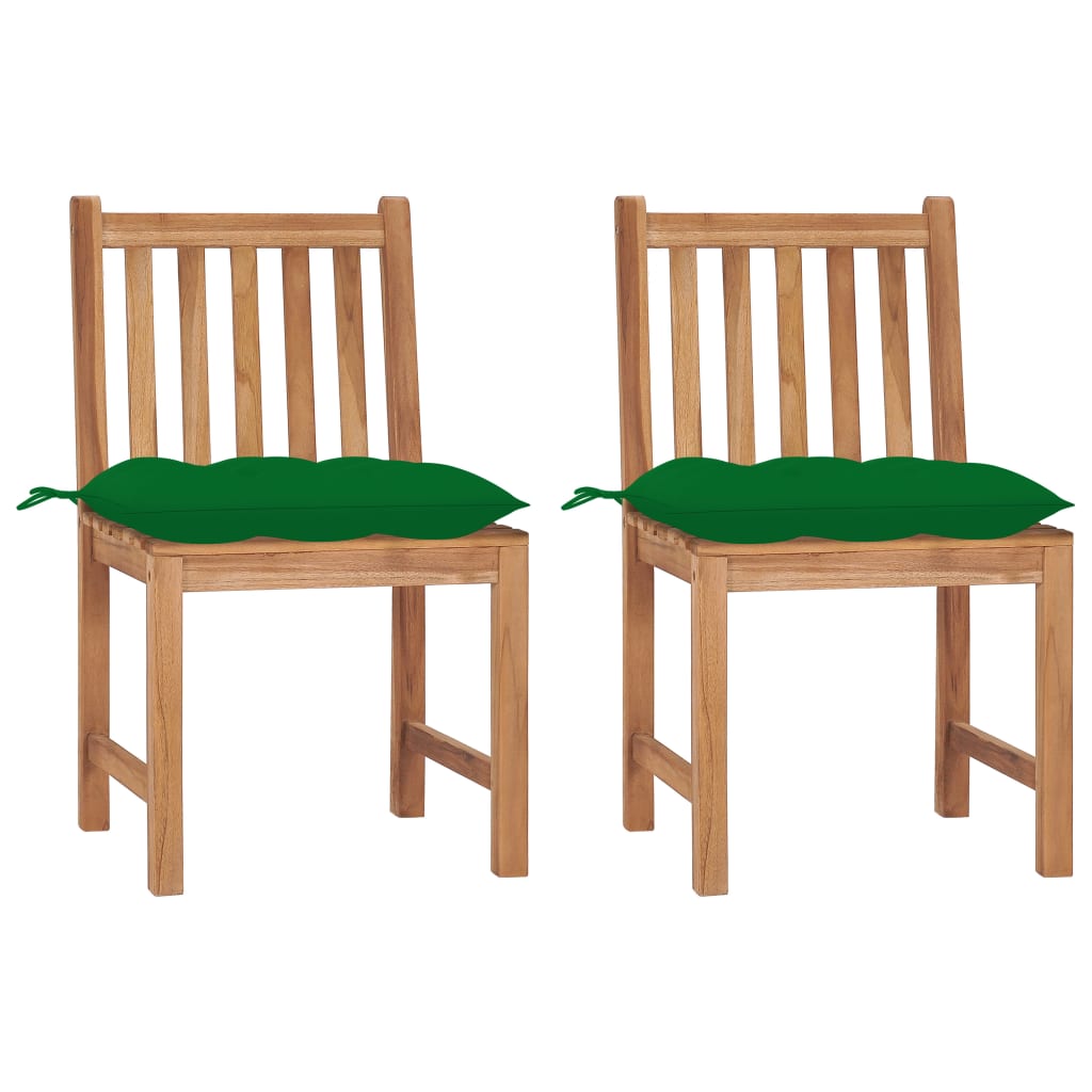 Zahradní židle s poduškami 2 ks masivní teak