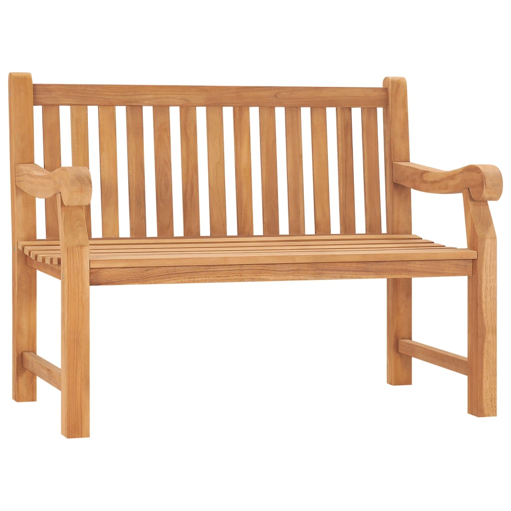 vidaXL Garden Bench with Cushion 120 cm Solid Teak Wood