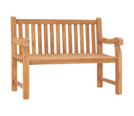 vidaXL Patio Bench with Cushion 47.2" Solid Teak Wood