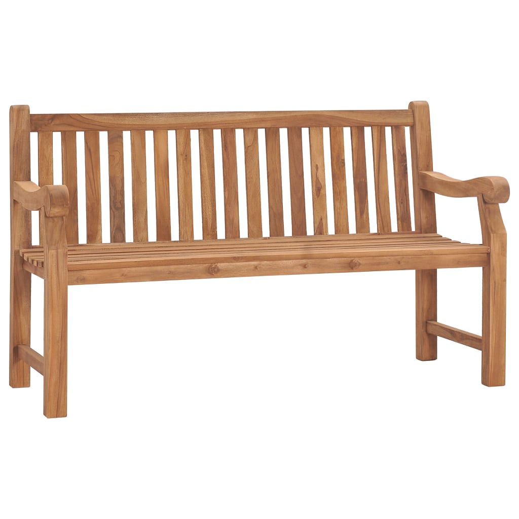 vidaXL Patio Bench with Cushion 59.1" Solid Teak Wood