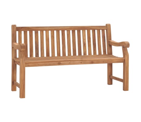 vidaXL Patio Bench with Cushion 59.1" Solid Teak Wood