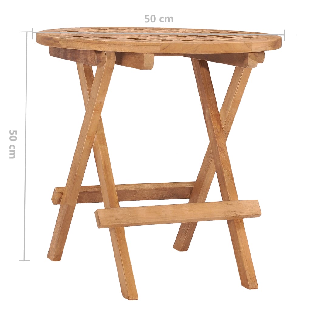 Zestaw mebli jadalnianych drewniany tekowy, składany, 1 stół, 2 krzesła, 2 poduszki