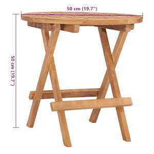 Zložljiva jedilna garnitura 3-delna z blazinami trdna tikovina - slika 12