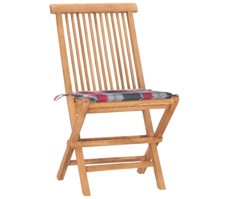 vidaXL 3-tlg. Garten-Essgruppe mit Kissen Klappbar Massivholz Teak