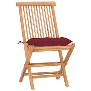 3dílný skládací zahradní jídelní set s poduškou masivní teak - obrázek 2