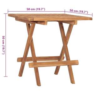 Zložljiva jedilna garnitura 3-delna z blazinami trdna tikovina - slika 12