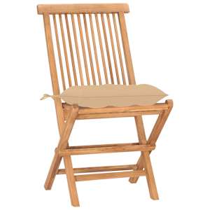 3dílný skládací zahradní jídelní set s poduškou masivní teak - obrázek 3