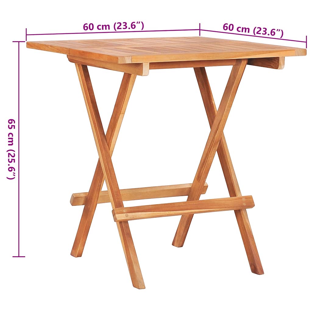 3-delige Bistroset met taupe kussens massief teakhout image 17