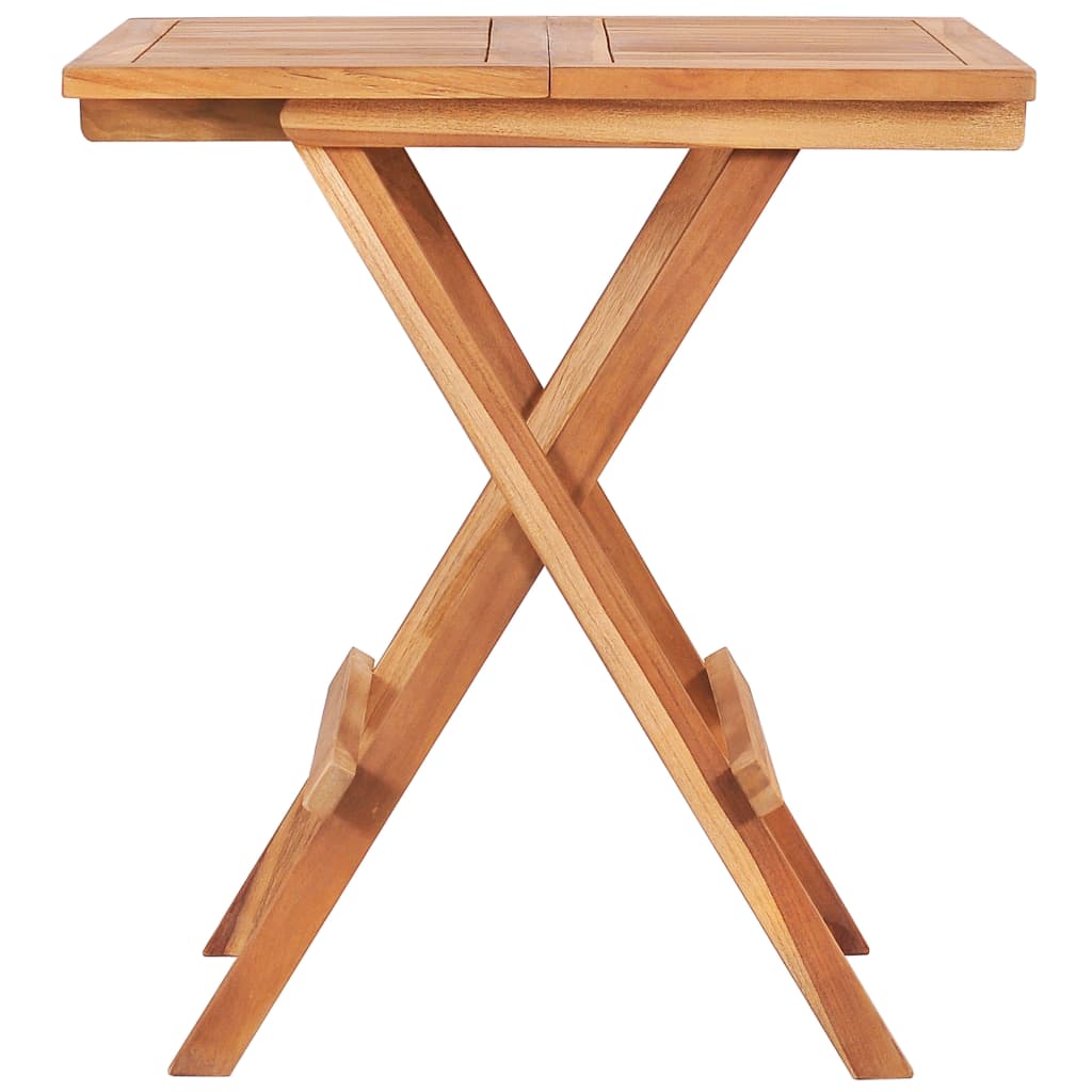 3dílný bistro set s šedými károvanými poduškami masivní teak - obrázek 14