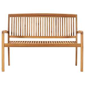 Stohovatelná zahradní lavice s poduškou 128,5 cm masivní teak - obrázek 3