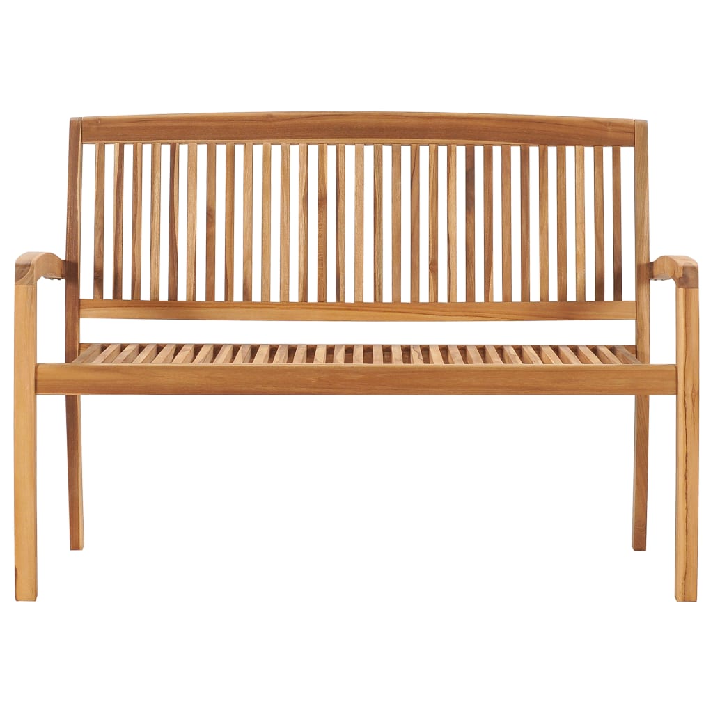 Thumbnail - vidaXL Stapelbare Gartenbank mit Auflage 128,5 cm Massivholz Teak