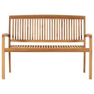 Stohovatelná zahradní lavice s poduškou 128,5 cm masivní teak - obrázek 3