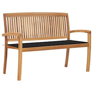 Stohovatelná zahradní lavice s poduškou 128,5 cm masivní teak - obrázek 1