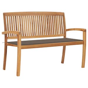 Stohovatelná zahradní lavice s poduškou 128,5 cm masivní teak - obrázek 1