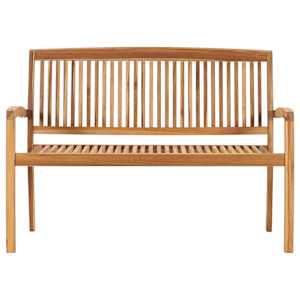 Stohovatelná zahradní lavice s poduškou 128,5 cm masivní teak - obrázek 3
