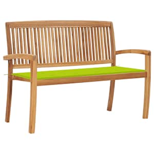Stohovatelná zahradní lavice s poduškou 128,5 cm masivní teak - obrázek 1