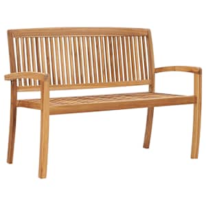 Stohovatelná zahradní lavice s poduškou 128,5 cm masivní teak - obrázek 2