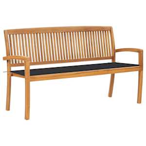 Stohovatelná zahradní lavice s poduškou 159 cm masivní teak - obrázek 1