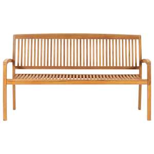 Stohovatelná zahradní lavice s poduškou 159 cm masivní teak - obrázek 3