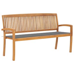 Stohovatelná zahradní lavice s poduškou 159 cm masivní teak - obrázek 1