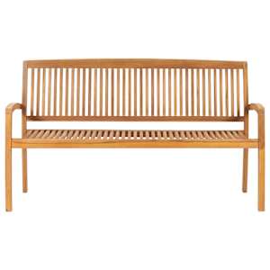 Stohovatelná zahradní lavice s poduškou 159 cm masivní teak - obrázek 3