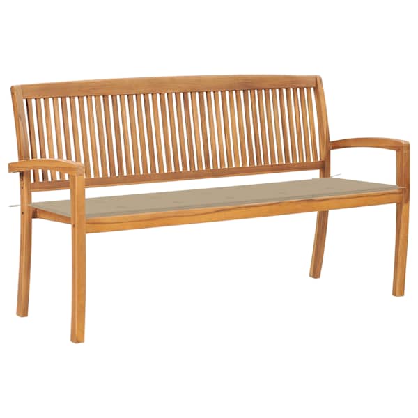 vidaXL virnastatav aiapink padjaga, 159 cm, toekas tiikpuu