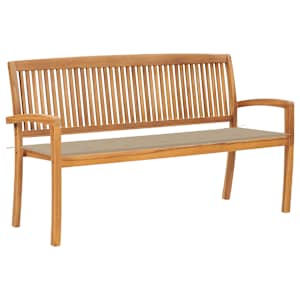 Stohovatelná zahradní lavice s poduškou 159 cm masivní teak - obrázek 1